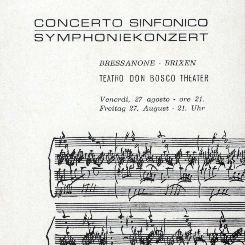 Concerto, Programma di sala, Orchestra Haydn, Bressanone, Brixen, 1964-1965