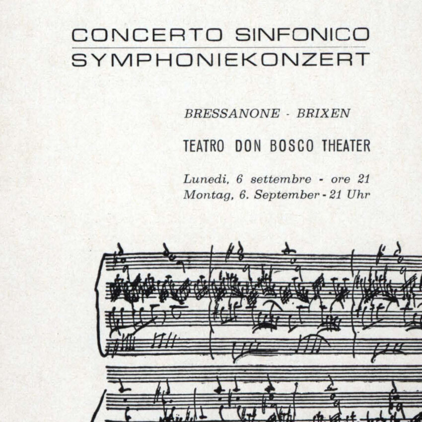 Concerto, Programma di sala, Orchestra Haydn, Brixen, Bressanone, 1964-1965