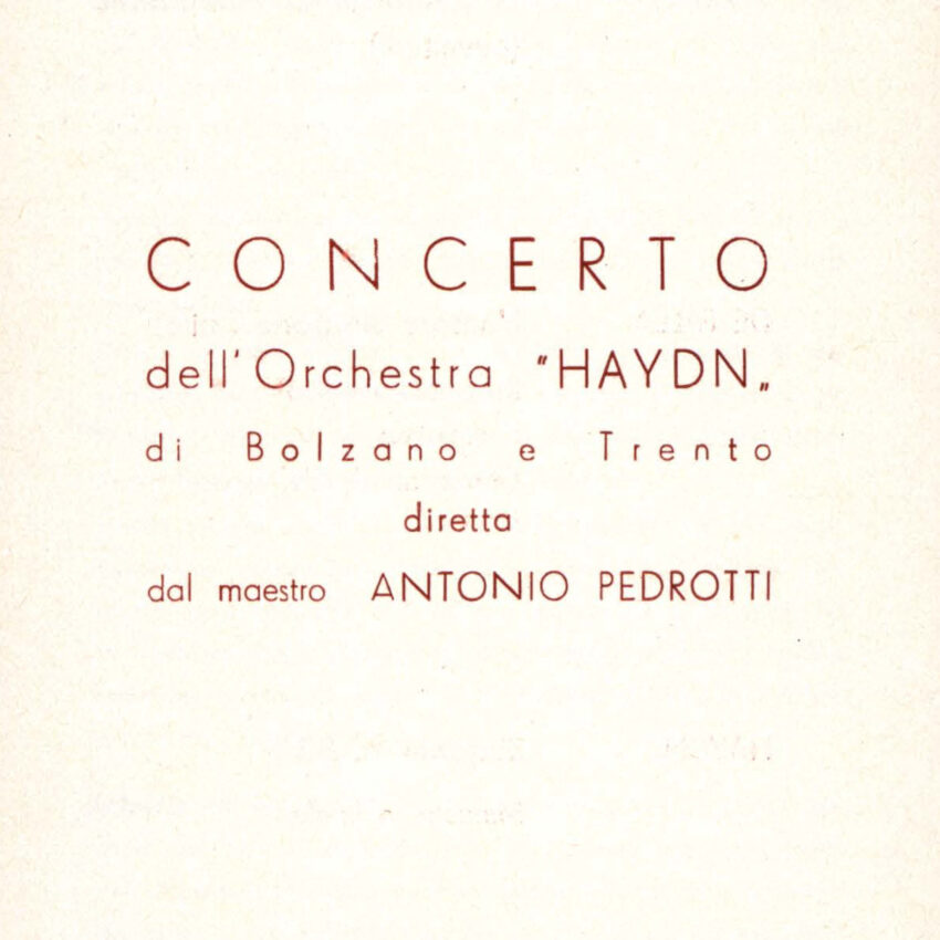 Concerto, Programma di sala, Orchestra Haydn, Bolzano, Bozen, 1964-1965