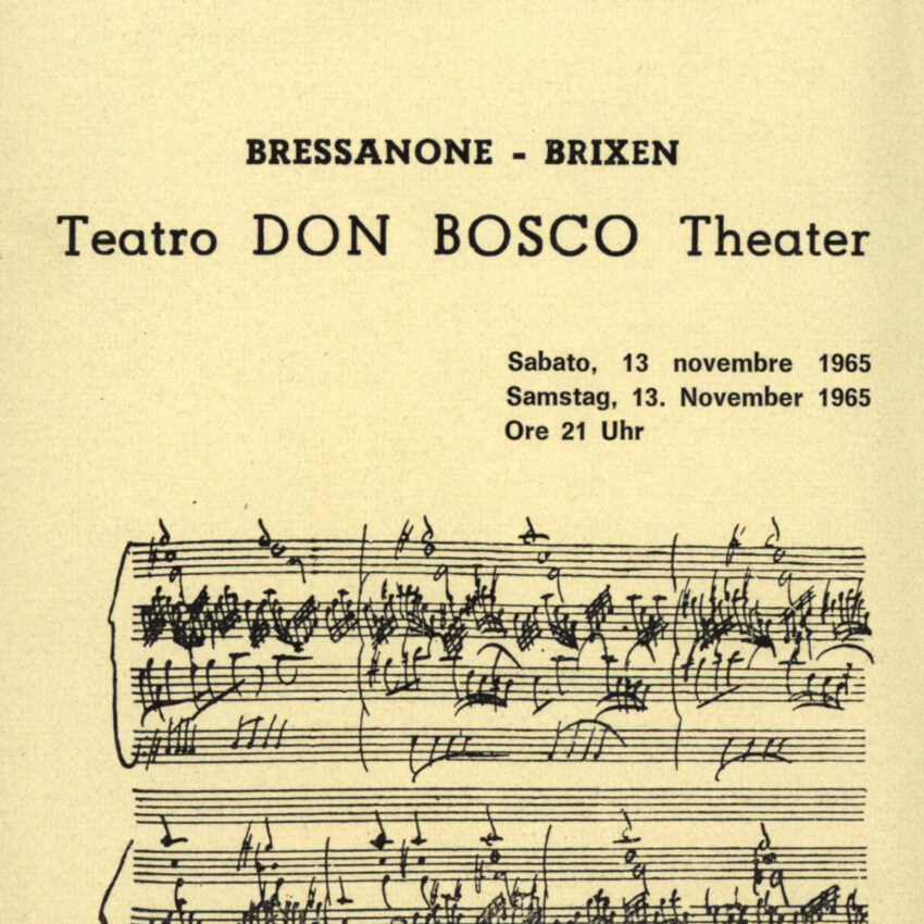 Concerto, Programma di sala, Orchestra Haydn, 1965-1966, Bressanone, Brixen