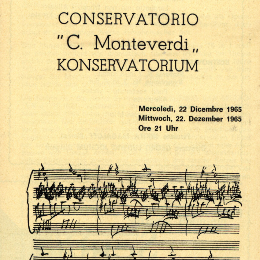 Concerto, Programma di sala, Orchestra Haydn, 1965-1966, Bolzano, Bozen