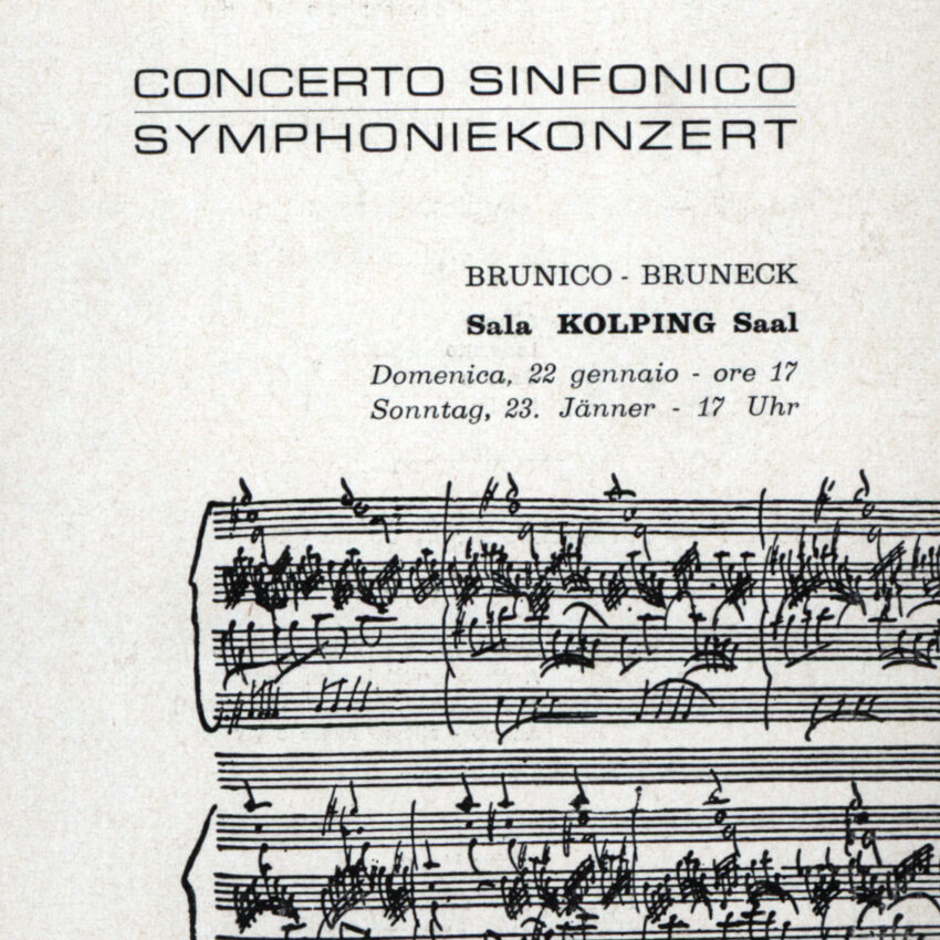Concerto, Programma di sala, Orchestra Haydn, 1965-1966, Brunico, Bruneck