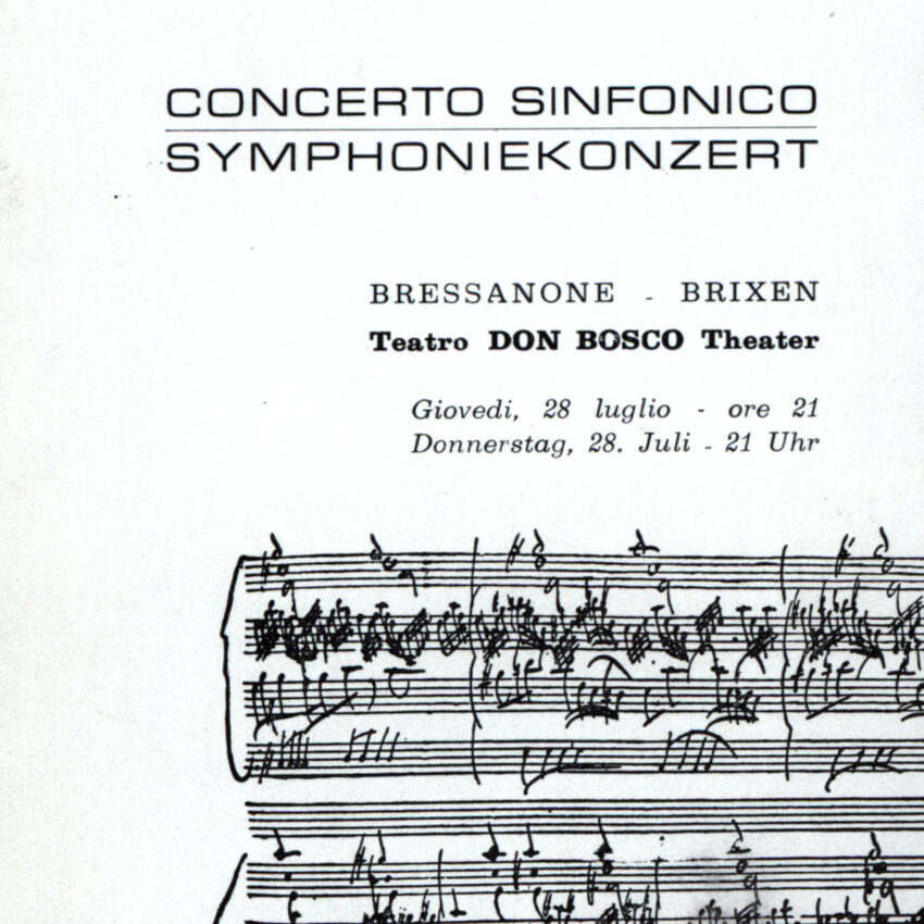 Concerto, Programma di sala, Orchestra Haydn, 1965-1966, Bressanone, Brixen