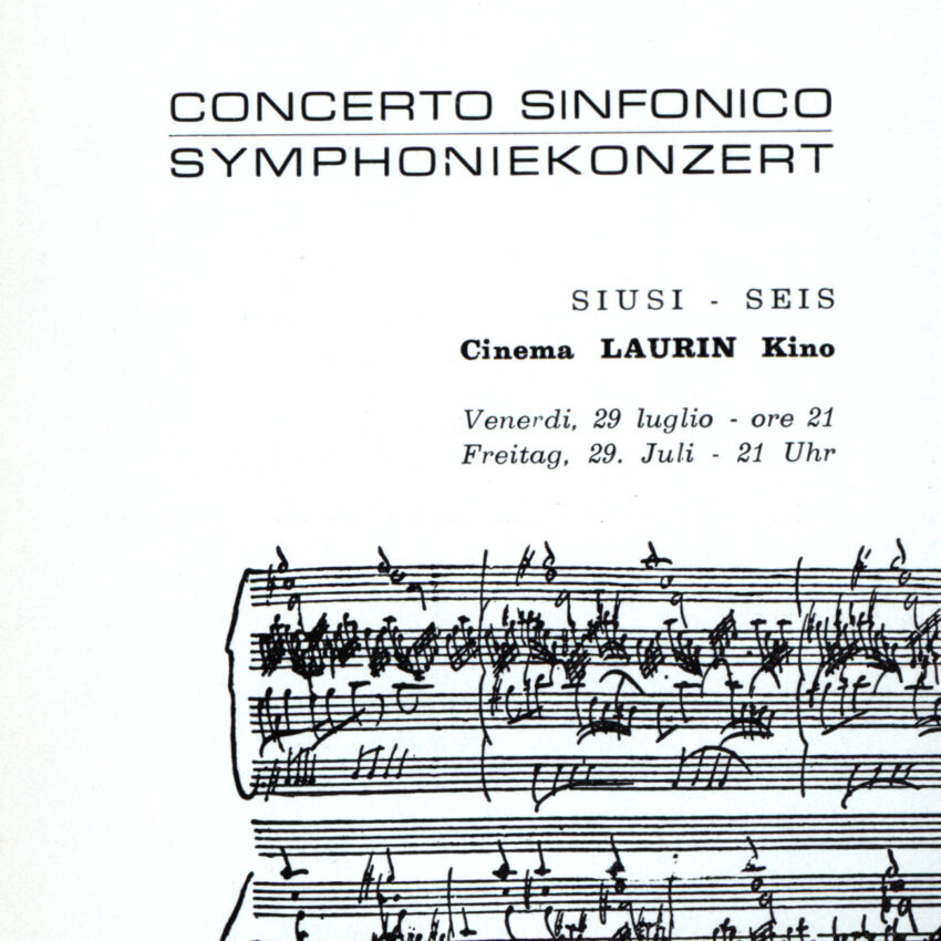 Concerto, Programma di sala, Orchestra Haydn, 1965-1966, Siusi, Seis