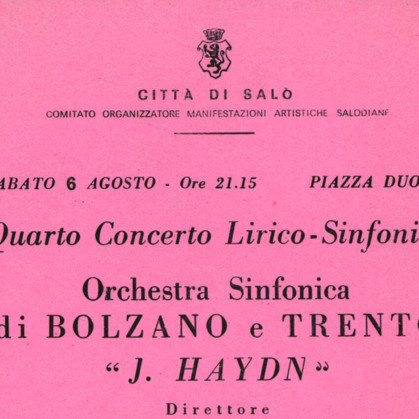 Concerto, Programma di sala, Orchestra Haydn, 1965-1966, Salò