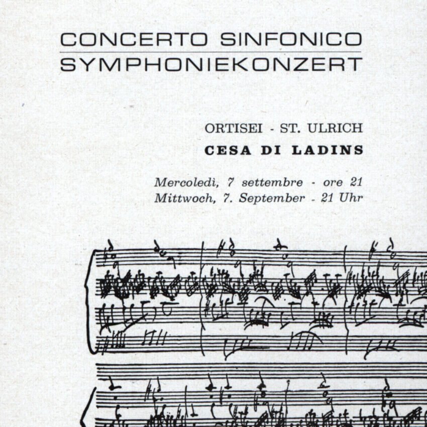 Concerto, Programma di sala, Orchestra Haydn, 1965-1966, Ortisei, St. Ulrich