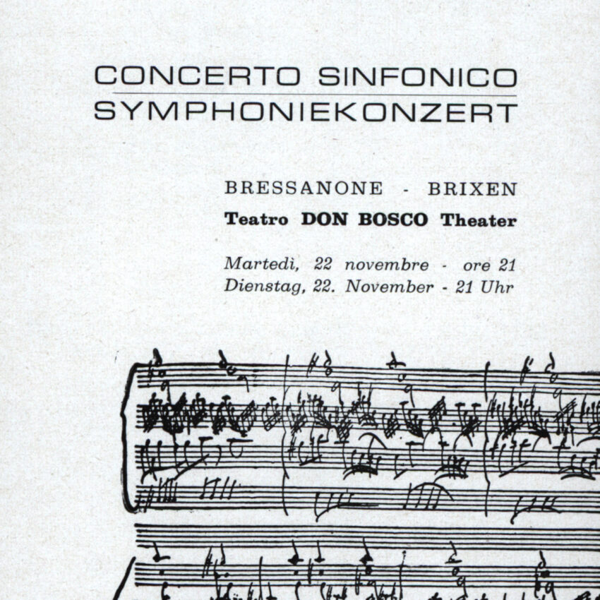 Concerto, Programma di sala, Orchestra Haydn, 1966-1967, Bressanone, Brixen