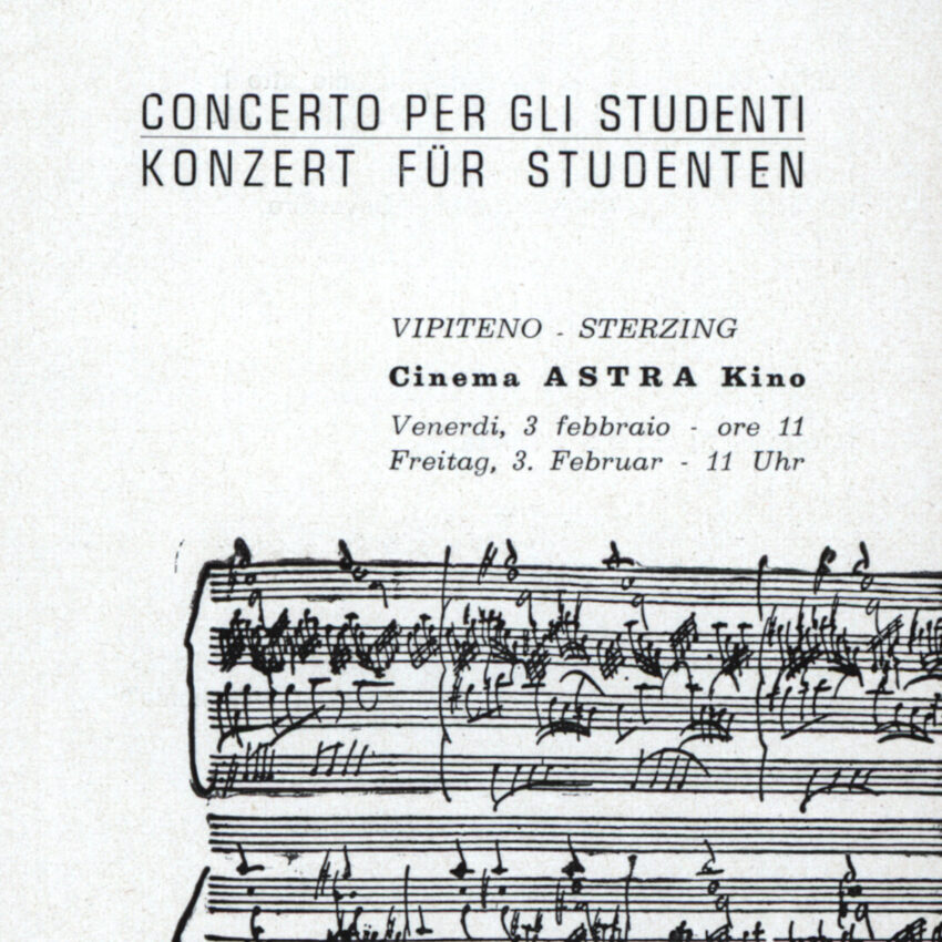 Concerto, Programma di sala, Orchestra Haydn, 1966-1967, Vipiteno, Sterzing