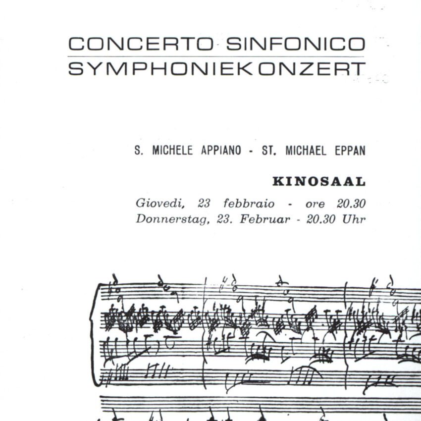Concerto, Programma di sala, Orchestra Haydn, 1966-1967, Appiano, Eppan