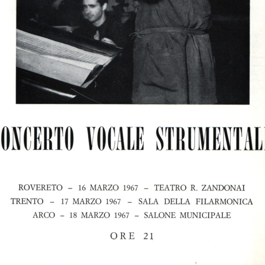 Concerto, Programma di sala, Orchestra Haydn, 1966-1967, Rovereto, Trento, Trient, Arco