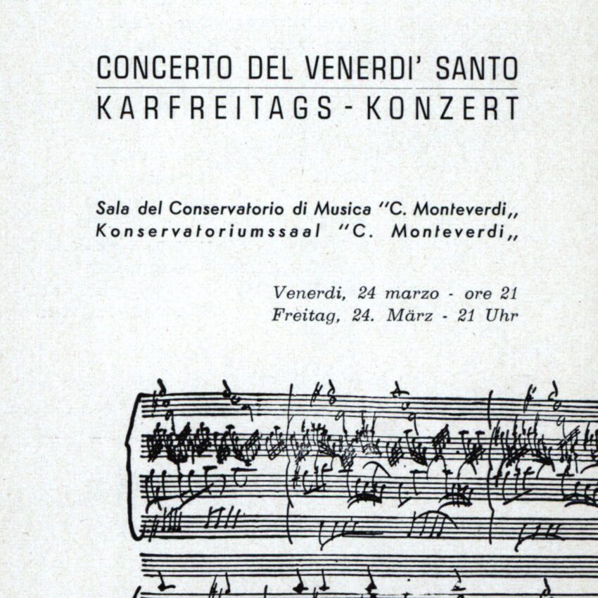 Concerto, Programma di sala, Orchestra Haydn, 1966-1967, Bolzano, Bozen