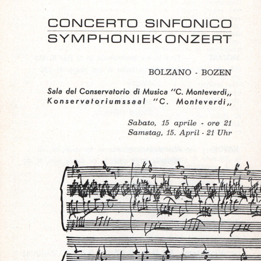Concerto, Programma di sala, Orchestra Haydn, 1966-1967, Bolzano, Bozen