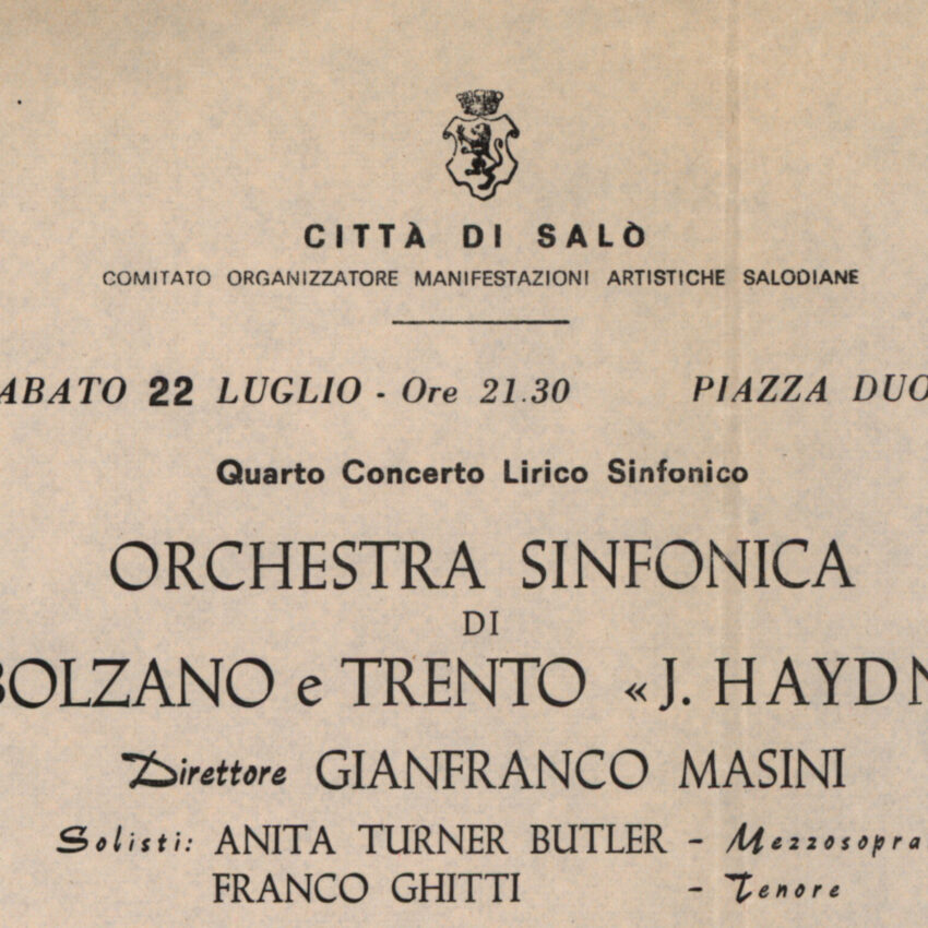 Concerto, Programma di sala, Orchestra Haydn, 1966-1967, Salò