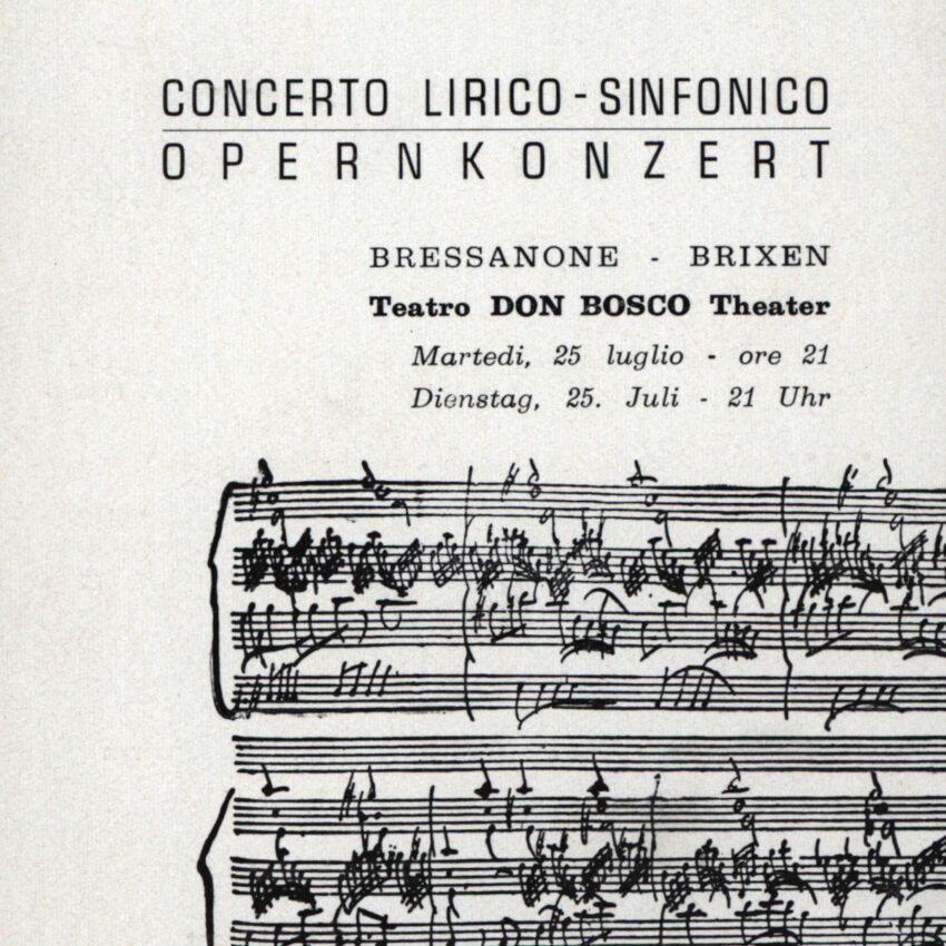 Concerto, Programma di sala, Orchestra Haydn, 1966-1967, Bressanone, Brixen