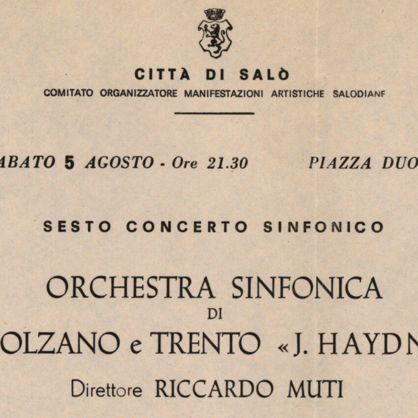 Concerto, Programma di sala, Orchestra Haydn, 1966-1967, Salò