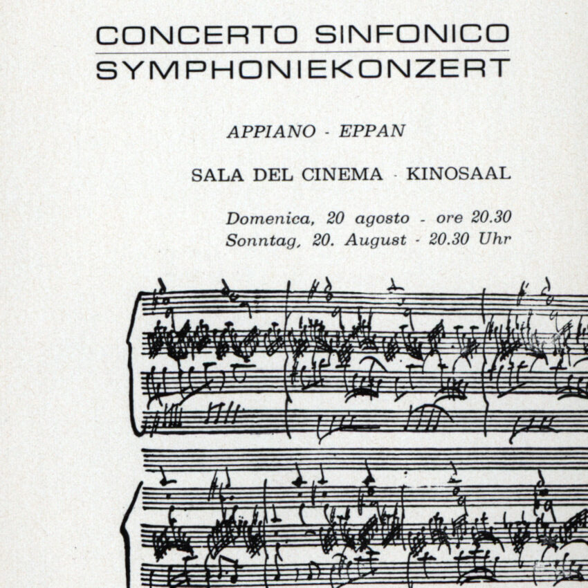 Concerto, Programma di sala, Orchestra Haydn, 1966-1967, Appiano, Eppan 