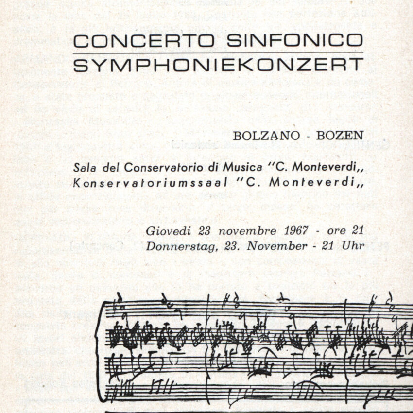 Concerto, Programma di sala, Orchestra Haydn, 1967-1968, Bolzano, Bozen