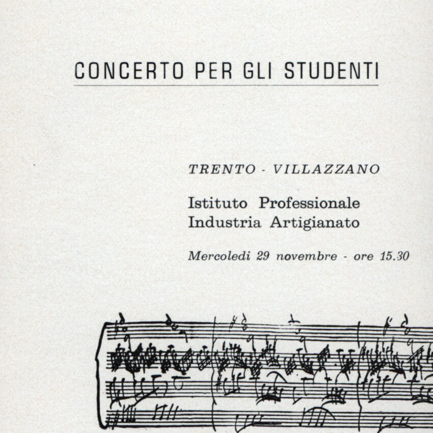 Concerto, Programma di sala, Orchestra Haydn, 1967-1968, Villazzano