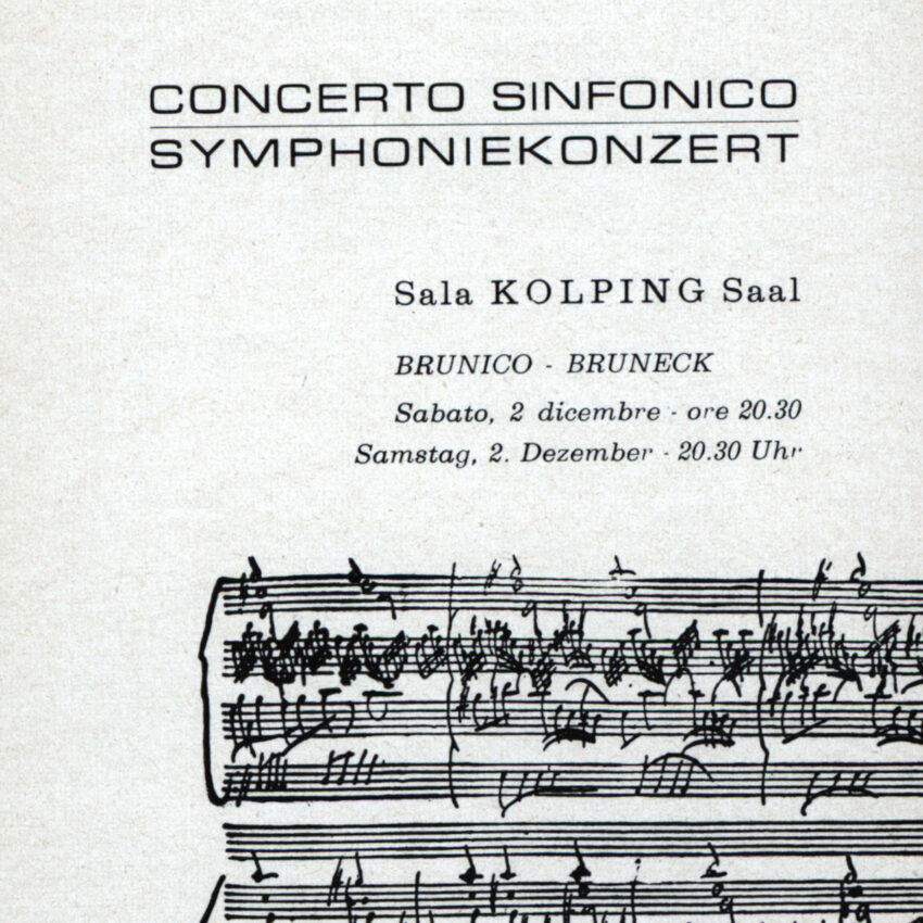 Concerto, Programma di sala, Orchestra Haydn, 1967-1968, Brunico, Bruneck