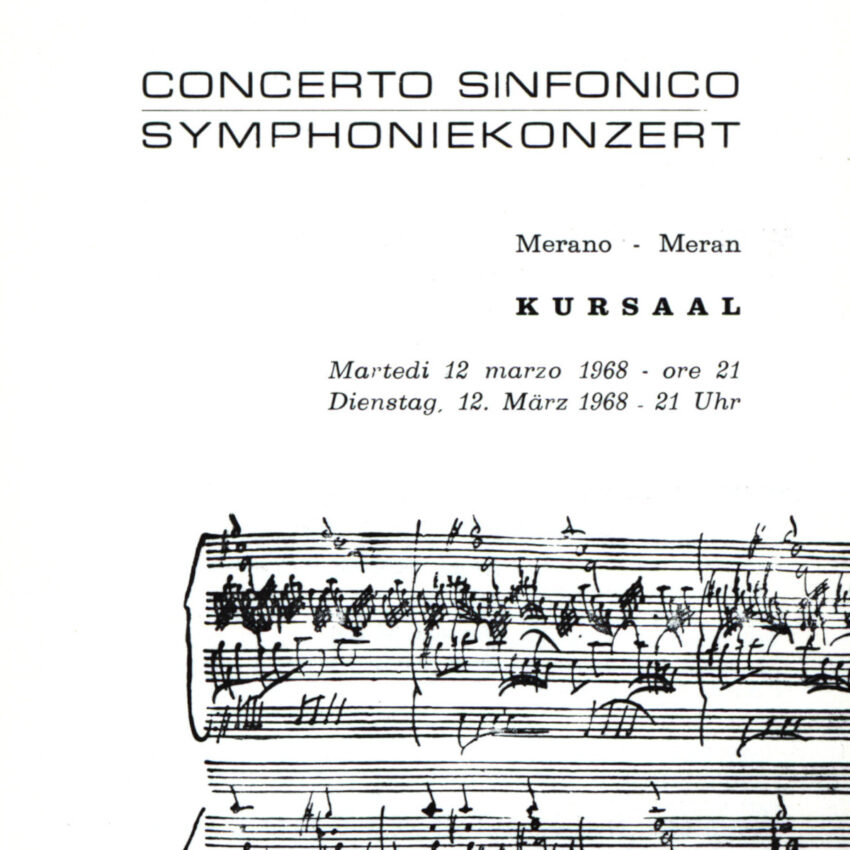 Concerto, Programma di sala, Orchestra Haydn, 1967-1968, Merano, Meran