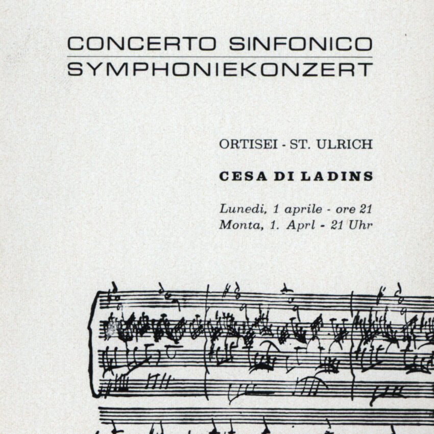 Concerto, Programma di sala, Orchestra Haydn, 1967-1968, Ortisei, St. Ulrich