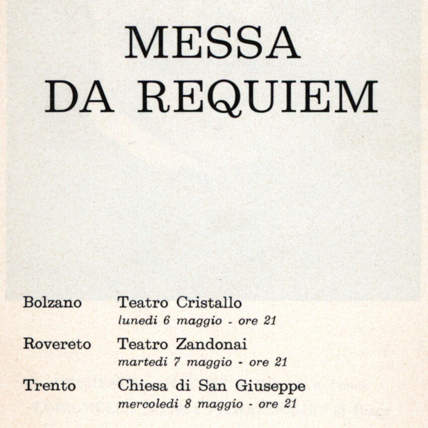 Concerto, Programma di sala, Orchestra Haydn, 1967-1968, Trento, Trient, Rovereto, Bolzano, Bozen