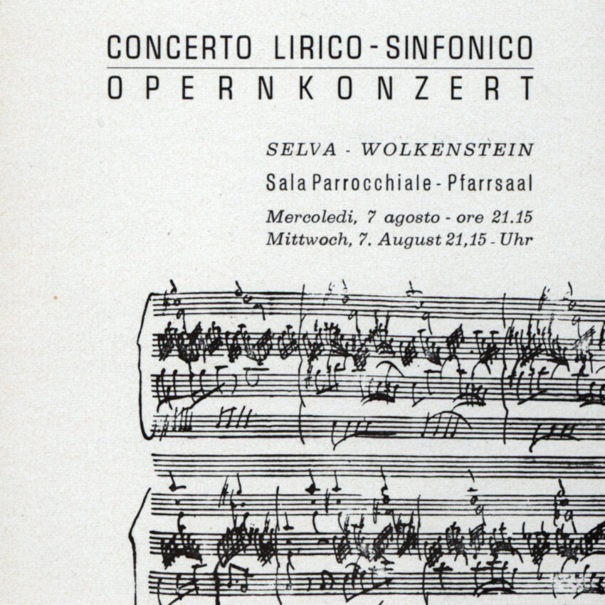 Concerto, Programma di sala, Orchestra Haydn,1967-1968, Selva, Val Gardena
