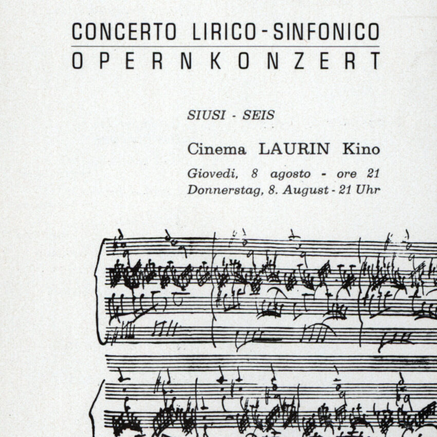 Concerto, Programma di sala, Orchestra Haydn, 1967-1968, Siusi, Seis