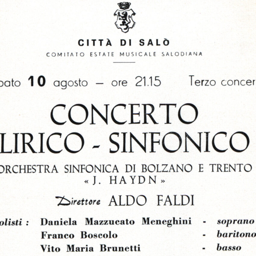 Concerto, Programma di sala, Orchestra Haydn, 1967-1968, Salò