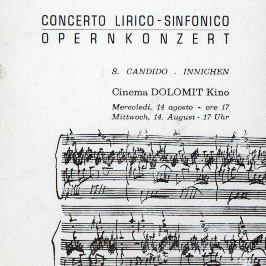Concerto, Programma di sala, Orchestra Haydn, 1967-1968, San Candido