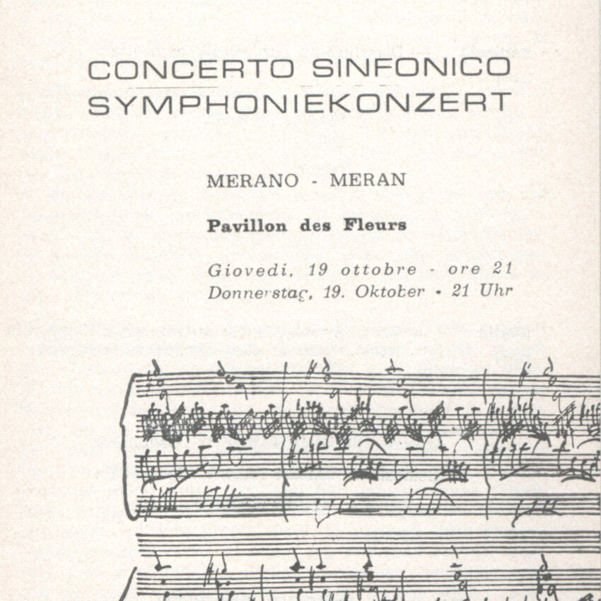 Concerto, Programma di sala, Orchestra Haydn, 1967-1968, Merano, Meran