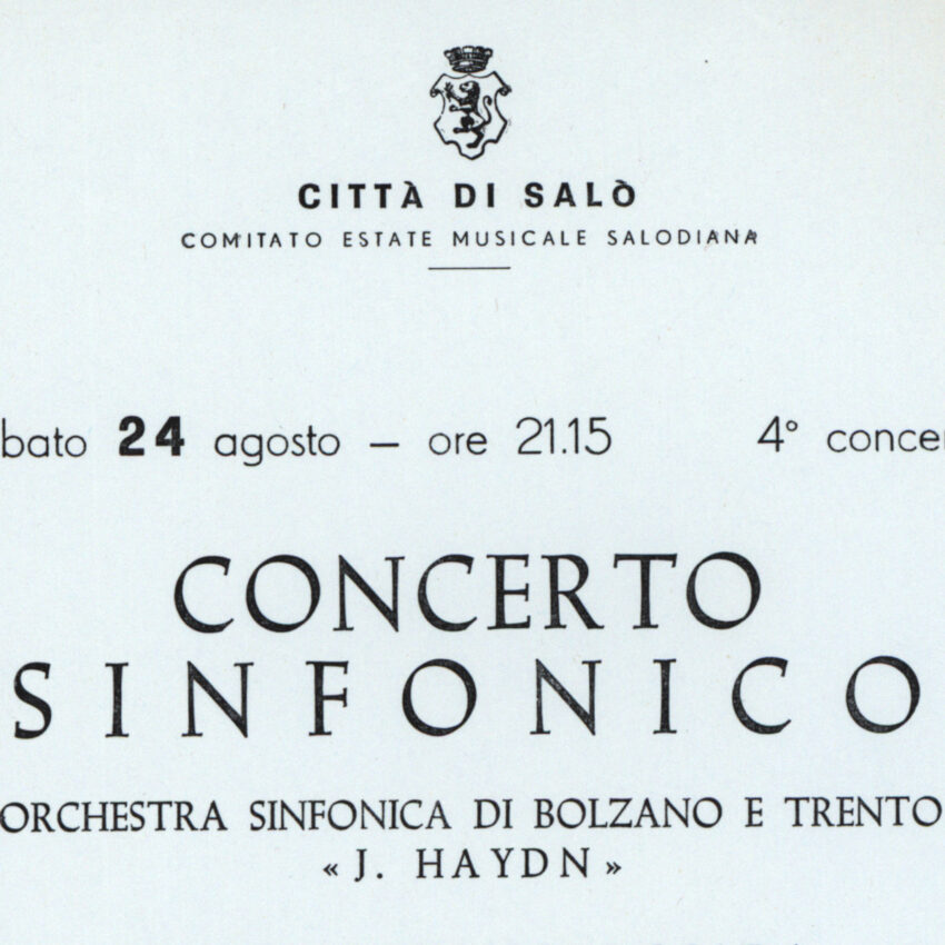 Concerto, Programma di sala, Orchestra Haydn, 1967-1968, Salò